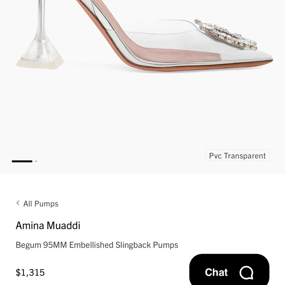 Amina Muaddi Clear PVC Slingback Heels - Begum Heel - Picture 6 of 6